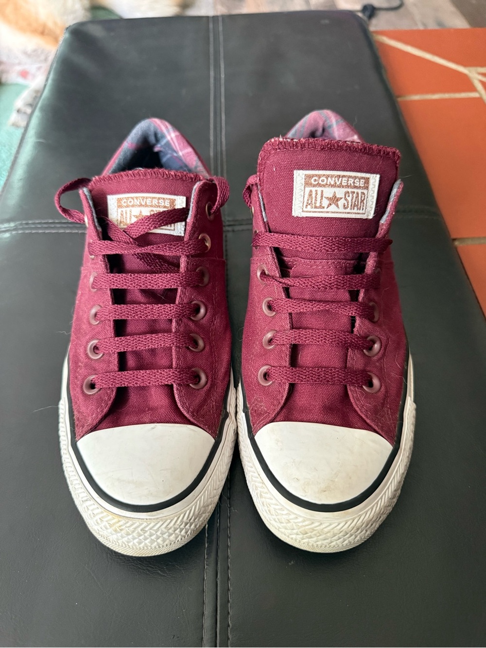 Converse Kids Burgundy Canvas Low-Top Sneakers